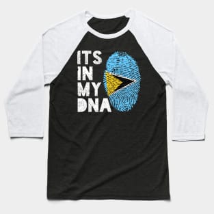 Its In My DNA Saint Lucia Flag Fingerprint Baseball T-Shirt